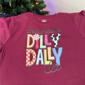 Gildan Kids Maroon 'Literally Born to Dilly Dally' Tee